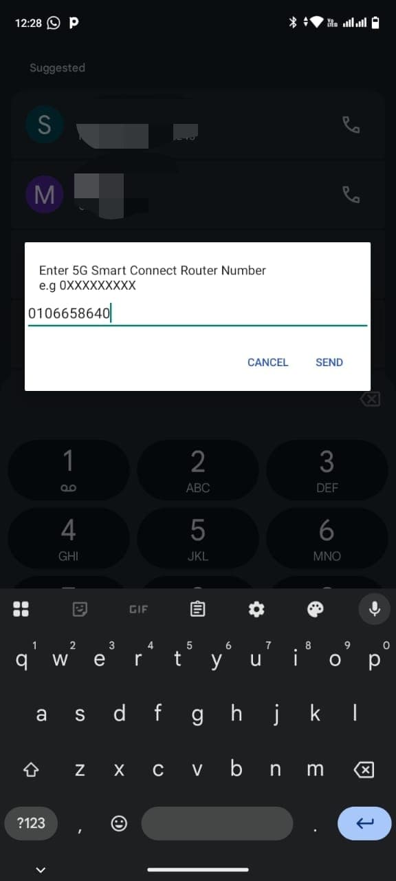 Step 4: Enter Airtel 5G router number to resubscribe data plan