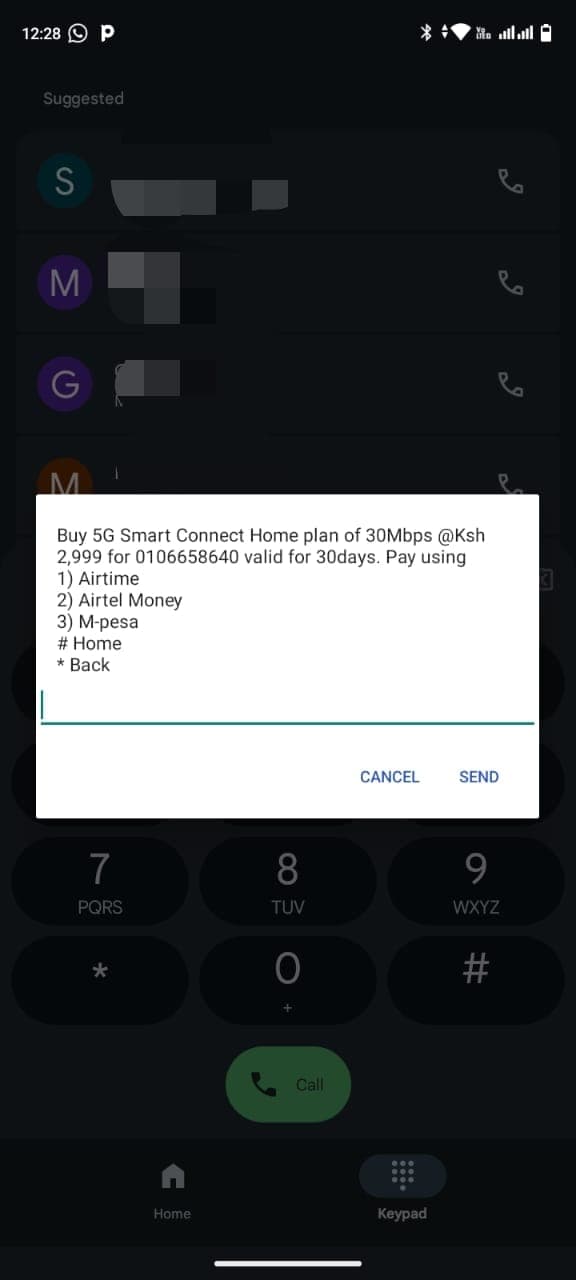 Step 6: Select payment method for Airtel 5G router resubscription